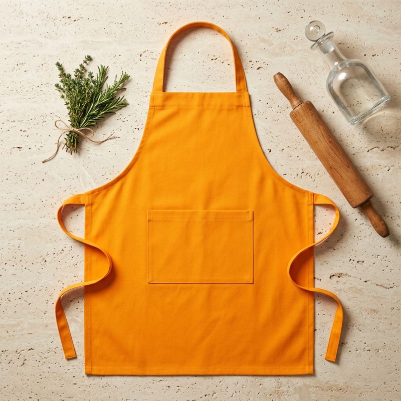 Grembiule Arancio Apollo | Cotone 100% Fatto a Mano | Lemoire Home