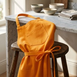 Grembiule Sartoriale Apollo in Puro Cotone Arancio Olimpo – Fatto a Mano in Italia