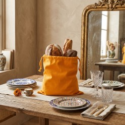 Sacco Portapane Sartoriale Apollo in Puro Cotone Arancio Olimpo – Fatto a Mano in Italia