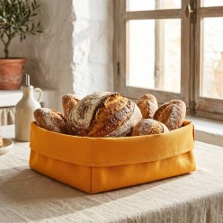 Cestino da Tavola Sartoriale Apollo in Cotone Arancio Olimpo – Fatto a Mano in Italia