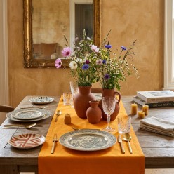 Runner Sartoriale Apollo in Puro Cotone Arancio Olimpo – Fatto a Mano in Italia