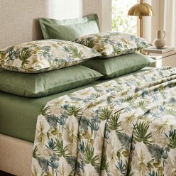 Completo Letto Matrimoniale in Cotone Lemoire Home – Collezione Botanica Egle