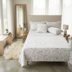 Completo Letto Matrimoniale Arete in Raso di Cotone 300 TC – Stampa Digitale Esclusiva | Lemoire Home
