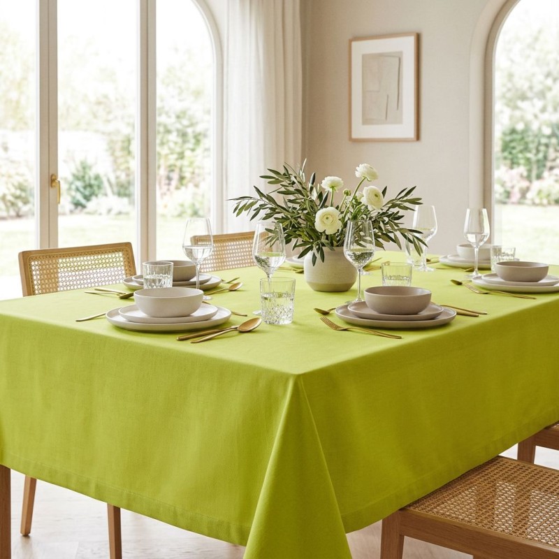 Tovaglia Artigianale in Cotone Kiwi - Collezione Eris