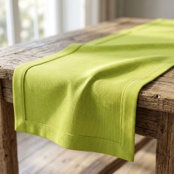 Runner da Tavola Artigianale in Cotone Kiwi - Collezione Eris - Lemoire Home