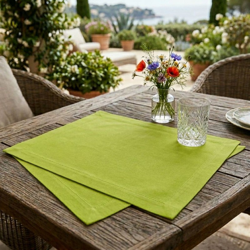 Tovaglietta Americana Artigianale in Cotone Kiwi - Collezione Eris - Lemoire Home