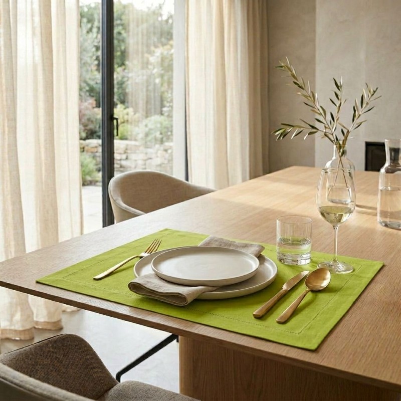 Tovaglietta Americana Artigianale in Cotone Kiwi - Collezione Eris - Lemoire Home
