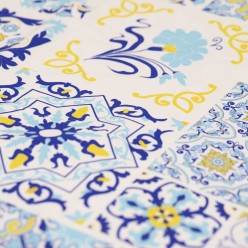 Cuscino Sedia Sartoriale Scilla in Cotone Maiolica Blue - Artigianato Italiano Lemoire Home
