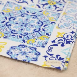 Cuscino Sedia Sartoriale Scilla in Cotone Maiolica Blue - Artigianato Italiano Lemoire Home