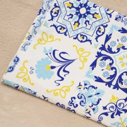 Cuscino Sedia Sartoriale Scilla in Cotone Maiolica Blue - Artigianato Italiano Lemoire Home