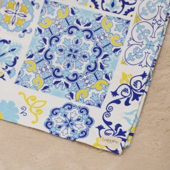 Cuscino Sedia Sartoriale Scilla in Cotone Maiolica Blue - Artigianato Italiano Lemoire Home
