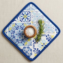 Presina a Rombo in Cotone Maiolicato Scilla – Fatto a Mano in Italia | Lemoire Home