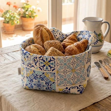 Cestino Pane Sartoriale Scilla in Cotone Maiolica – Fatto a Mano in Italia Lemoire Home