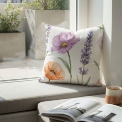 Fodera Cuscino Ianthe con fiori provenzali 45x45 cm Handmade