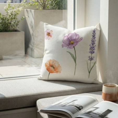 Fodera Cuscino Ianthe con fiori provenzali 45x45 cm Handmade