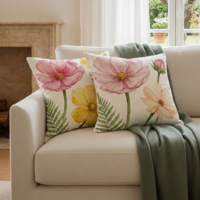 Fodera Cuscino Clori floreale in Cotone - Chiusura Busta Lemoire Home Fodera Cuscino Clori floreale in Cotone - Chiusura Busta Lemoire Home