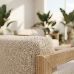 Salotto da Giardino Lemoire Home: Alluminio Effetto Legno 5 Posti