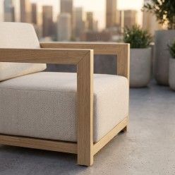 Salotto da Giardino Lemoire Home: Alluminio Effetto Legno 5 Posti