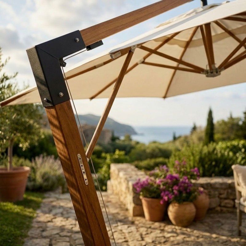 dettaglio Ombrellone Braccio in Ecrù 3x4| Lemoire Home