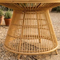 Tavolo Rotondo Outdoor diametro 110 cm in Teak e Rattan | Lemoire Home