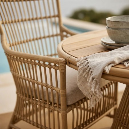 Poltrona effetto rattan Lemoire: Capotavola Outdoor in Fibra Intrecciata