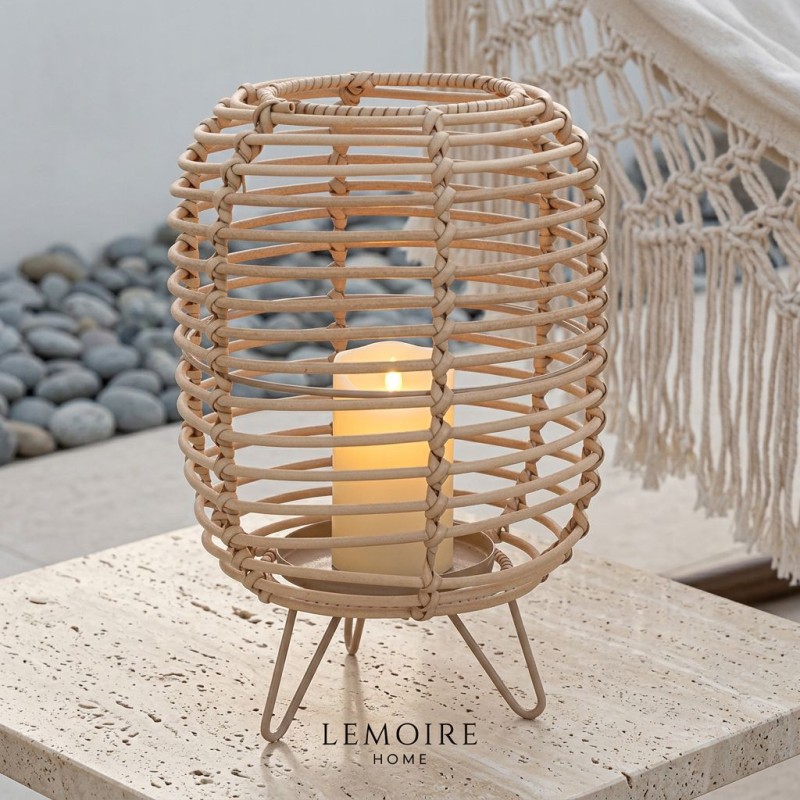 Lanterna Design in Polyrattan Naturale | Lemoire Home
