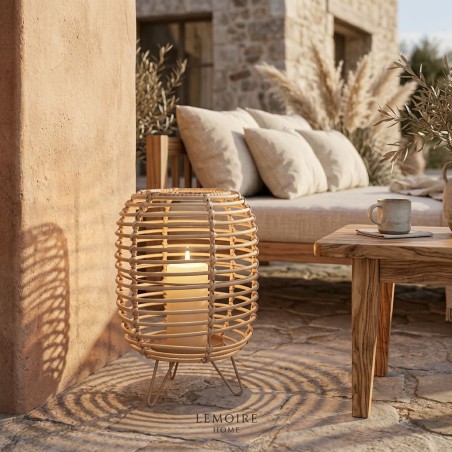 Lanterna Design in Polyrattan Naturale | Lemoire Home