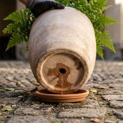 Tris di vasi artigianali in Terracotta da esterno sfumati effetto anticato
