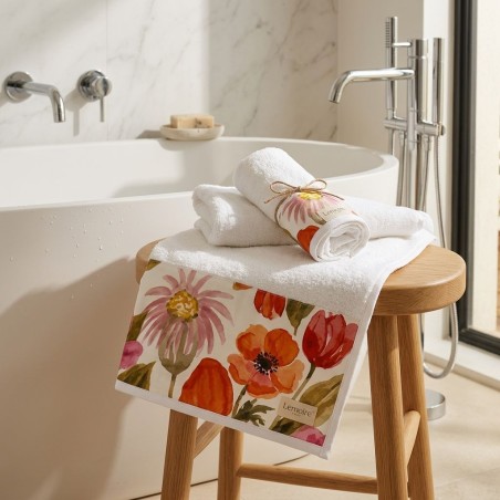 Set Viso-Ospite Penelope in Spugna 620g e Cotone Floreale Lemoire Home