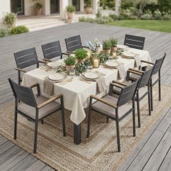 Tavolo Allungabile 160/240 cm: Alluminio Effetto Legno Naturale