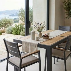 Tavolo Allungabile 160/240 cm: Alluminio Effetto Legno Naturale