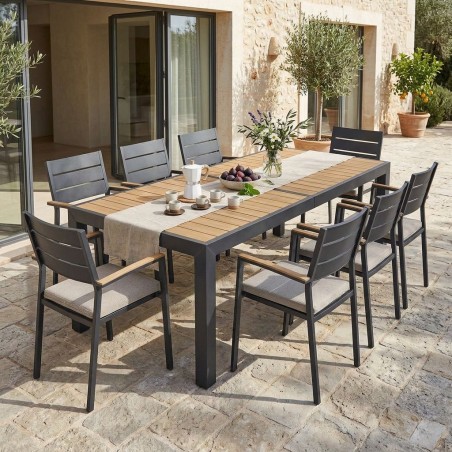 Tavolo Allungabile 160/240 cm: Alluminio Effetto Legno Naturale