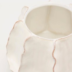 Vaso Chakra Ivory in Ceramica con Bordi Materici | Lemoire Home