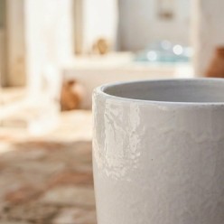 Coppia Vasi Cilindrici EDG in Ceramica Smaltata Bianca | Lemoire Home