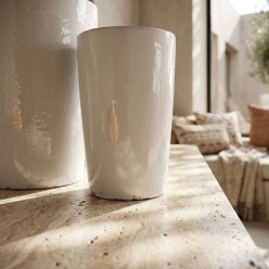 Coppia Vasi Cilindrici EDG in Ceramica Smaltata Bianca | Lemoire Home