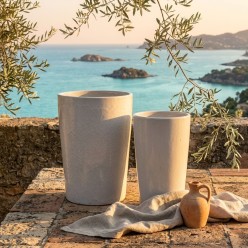 Coppia Vasi Cilindrici EDG in Ceramica Smaltata Bianca | Lemoire Home