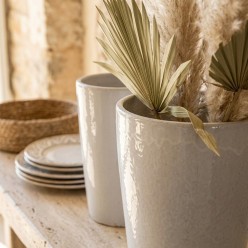 Coppia Vasi Cilindrici EDG in Ceramica Smaltata Bianca | Lemoire Home