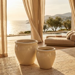 Set 2 Vasi Bombati Glaze Ivory EDG – Selezione Lemoire Home