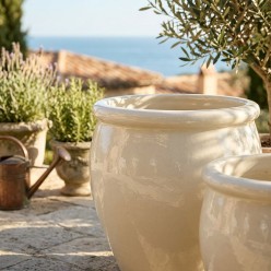 Set 2 Vasi Bombati Glaze Ivory EDG – Selezione Lemoire Home