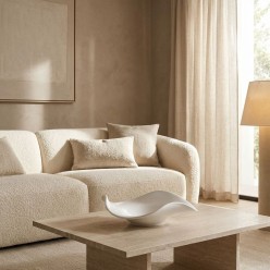 Centrotavola Scultoreo a Onde in Ceramica Bianca H10 D38 Lemoire Home