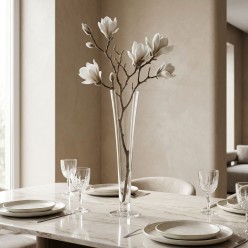 Vaso Imbuto Nida H80 EDG | Cristallo Trasparente Luxury Lemoire Home