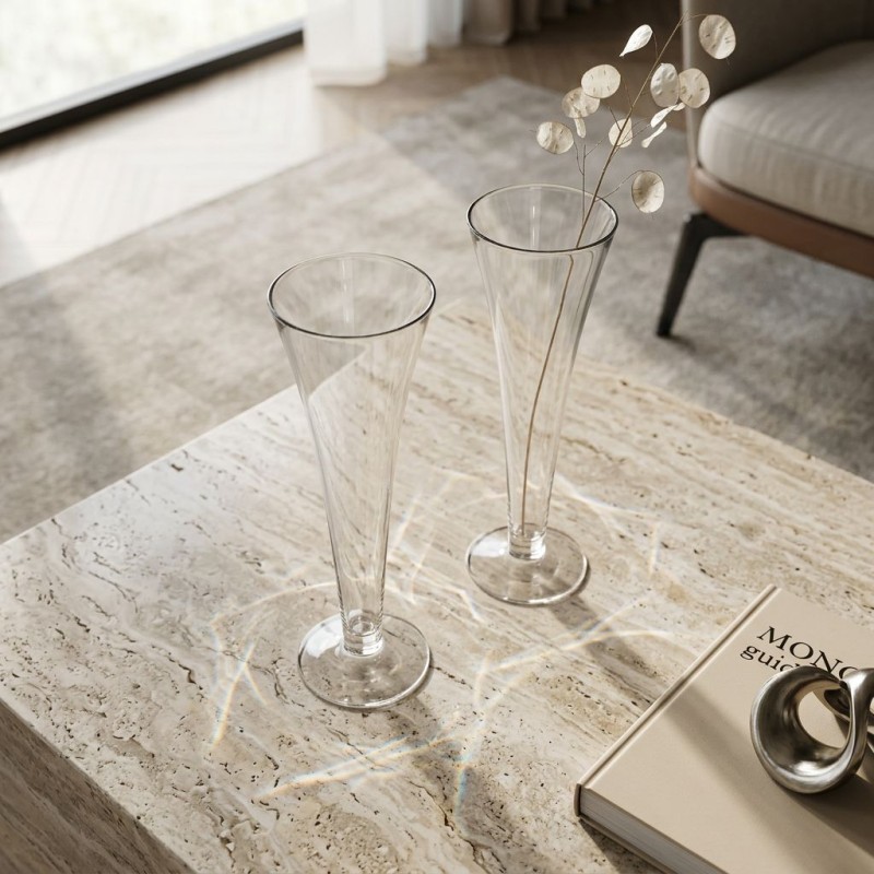 Vaso Imbuto Nida H80 EDG | Cristallo Trasparente Luxury Lemoire Home