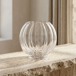 Vaso Zucca Nida in Vetro Cannettato H19 D20 – Lemoire Home