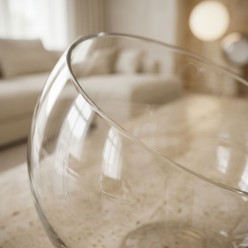 Vaso Nida Sfera EDG in Vetro Trasparente con Taglio Obliquo