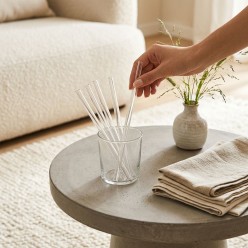 Set 6 Cannucce Luxury in Vetro Borosilicato con Scovolino EDG