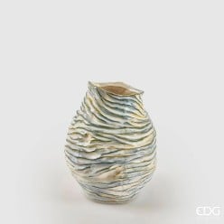 Vaso Chakra Strati Lemoire Home in Ceramica Azzurro e Oro EDG