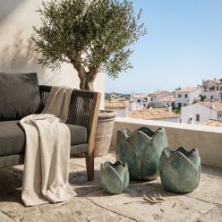 Set 3 Vasi Tulipano Ottanio in Ceramica Enzo de Gasperi