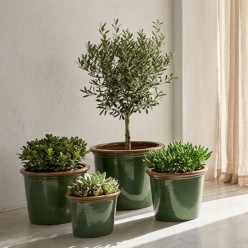 Set 3 Cachepot in Ceramica Smaltata Bordo Tondo | Lemoire Home
