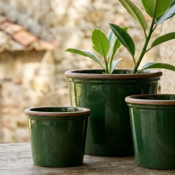 Set 3 Cachepot in Ceramica Smaltata Bordo Tondo | Lemoire Home