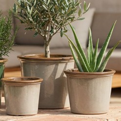 Set 3 Cachepot in Ceramica Smaltata Bordo Tondo | Lemoire Home